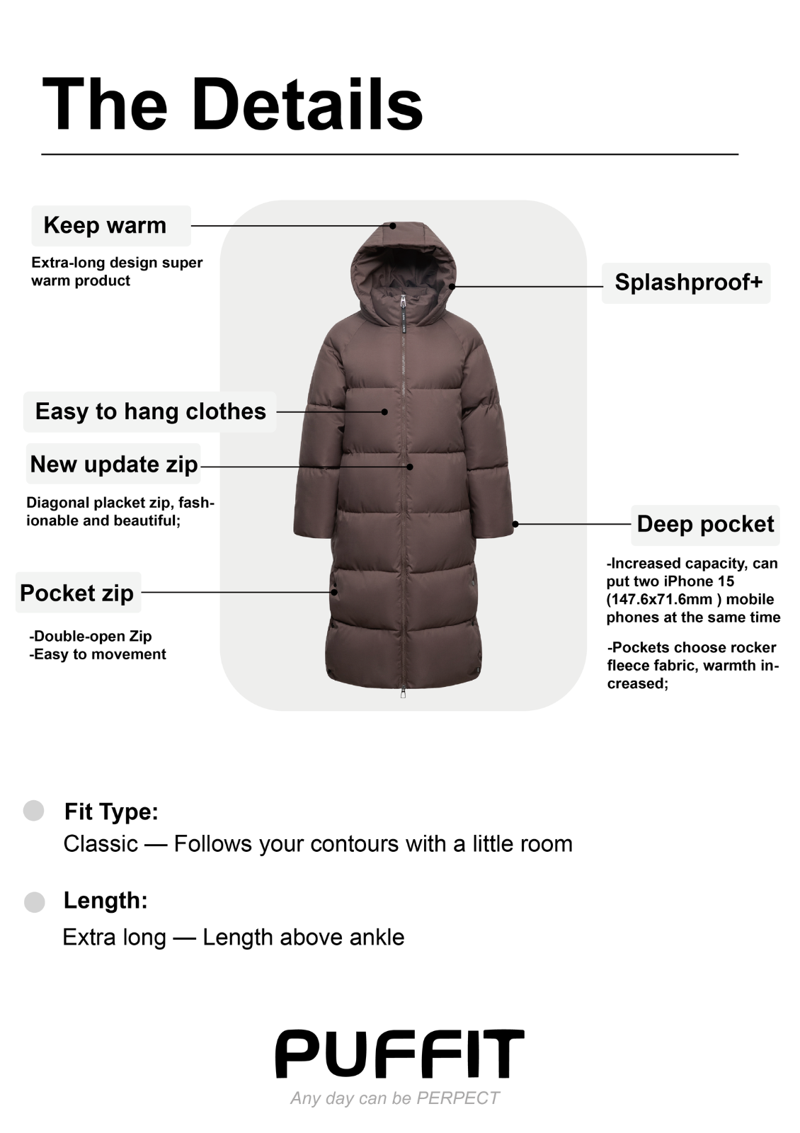 ThermaCoat™ - Manteau d'Hiver à Double Zip et Capuche