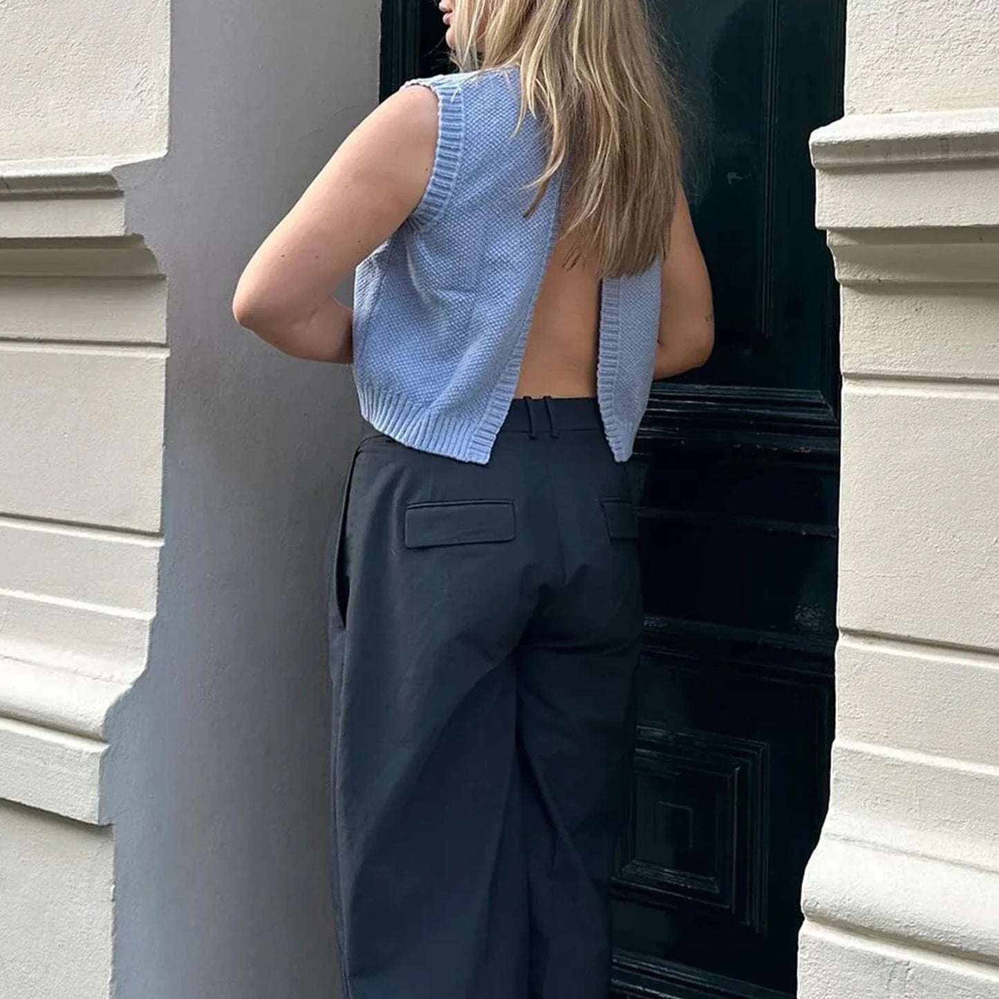 CasualChic™ Gilet Moderne en Maille avec Élégant Dos Ouvert