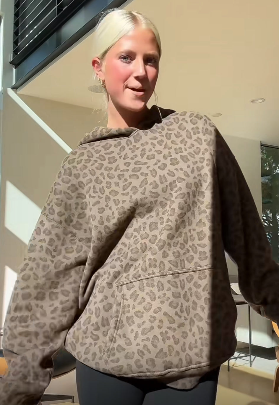 SavannahComfort™ Hoodie Tendance avec Imprimé Animal Audacieux