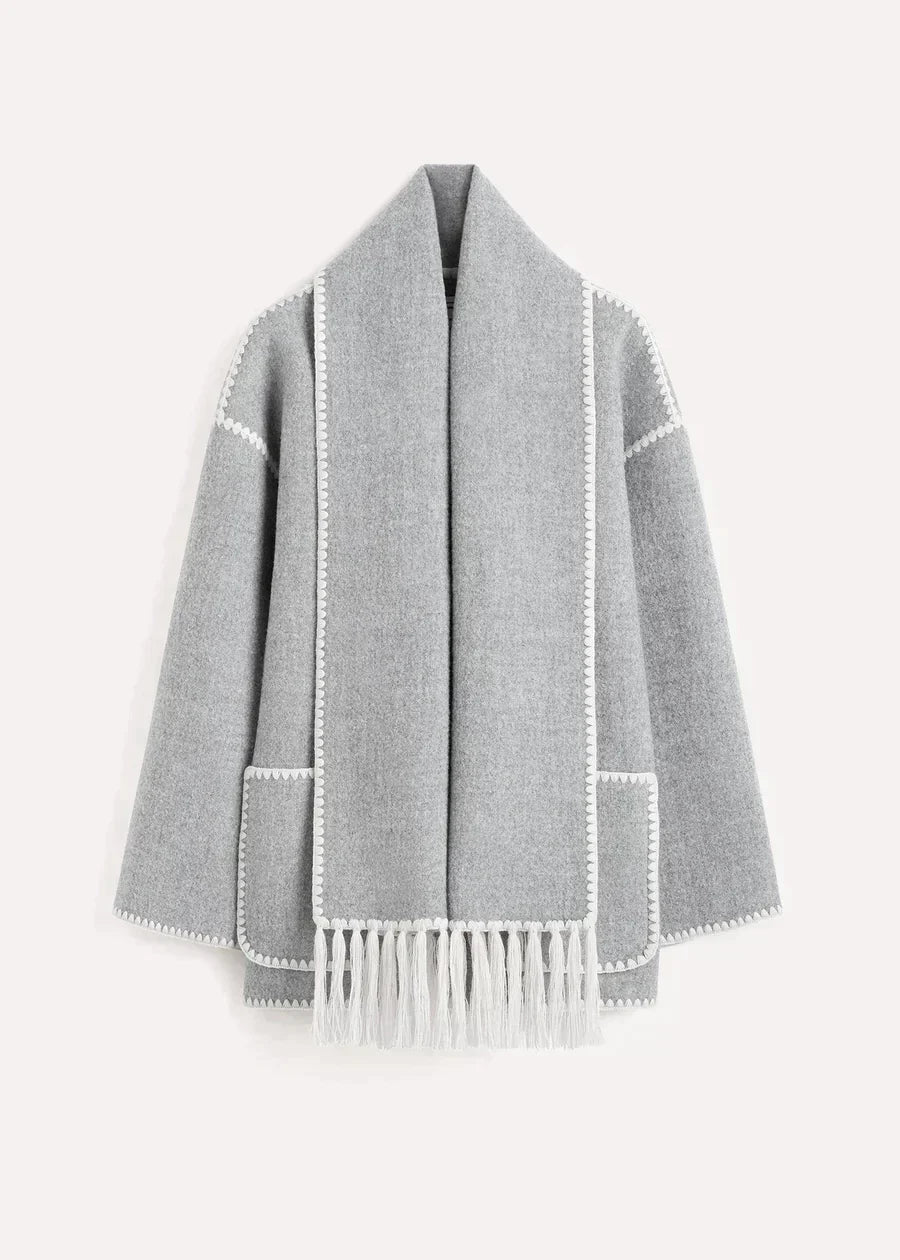 AutumnCharm™ Manteau Tendance avec Écharpe Intégrée
