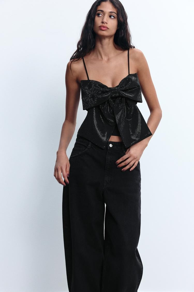 SparkleFit™ - Élégant Crop Top Avec Nœud Décoratif