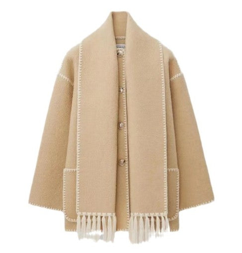 AutumnCharm™ Manteau Tendance avec Écharpe Intégrée