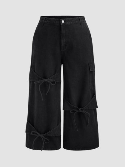 1+1 GRATUIT | DenimChic™ – Jean Taille Haute Tendance avec Nœuds
