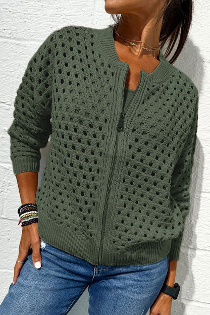 AirWeave™ Veste Tricotée à Fermeture Éclair – Légère et Élégante