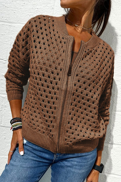 AirWeave™ Veste Tricotée à Fermeture Éclair – Légère et Élégante