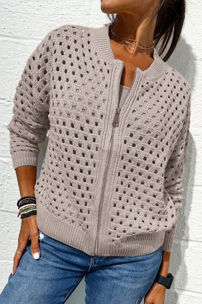 AirWeave™ Veste Tricotée à Fermeture Éclair – Légère et Élégante