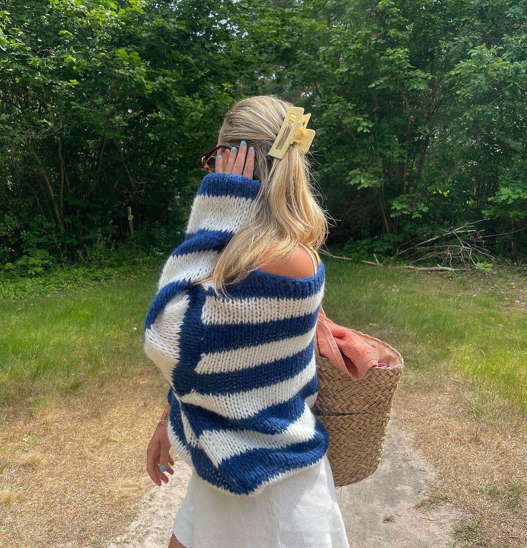 Pull Élégant À Rayures Subtiles StrikChic™
