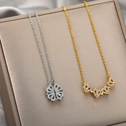 VitaCharm™ - Collier Pendentif Élégant Trèfle en Cœur
