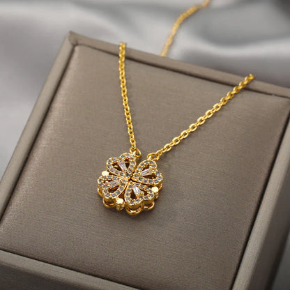 VitaCharm™ - Collier Pendentif Élégant Trèfle en Cœur