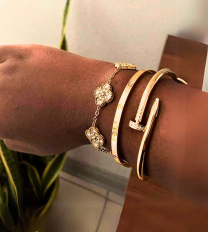 Harmonie Dorée™ - Magnifique Set de Bracelets de Luxe