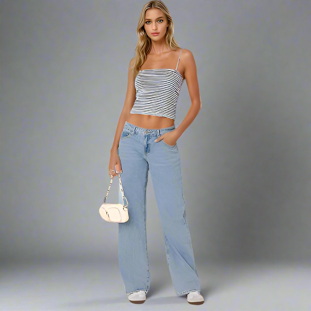 Eleganza™ - Jean Taille Basse Tendance pour Femmes