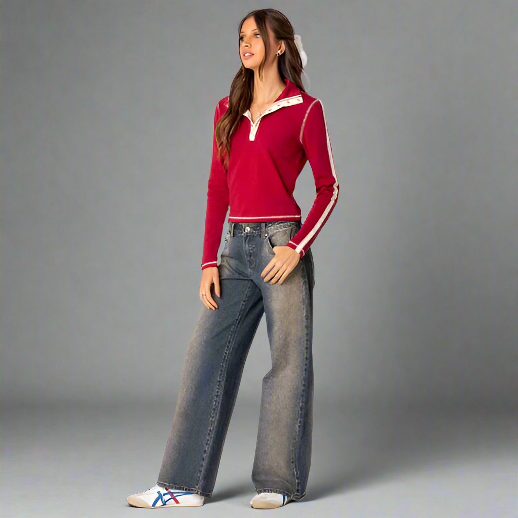 Eleganza™ - Jean Taille Basse Tendance pour Femmes