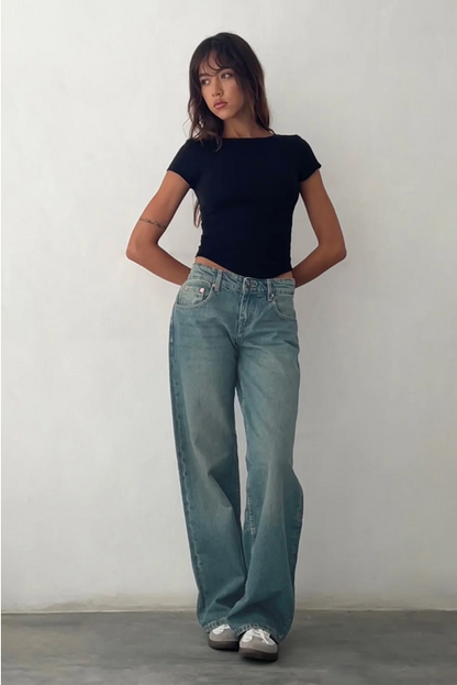 Eleganza™ - Jean Taille Basse Tendance pour Femmes