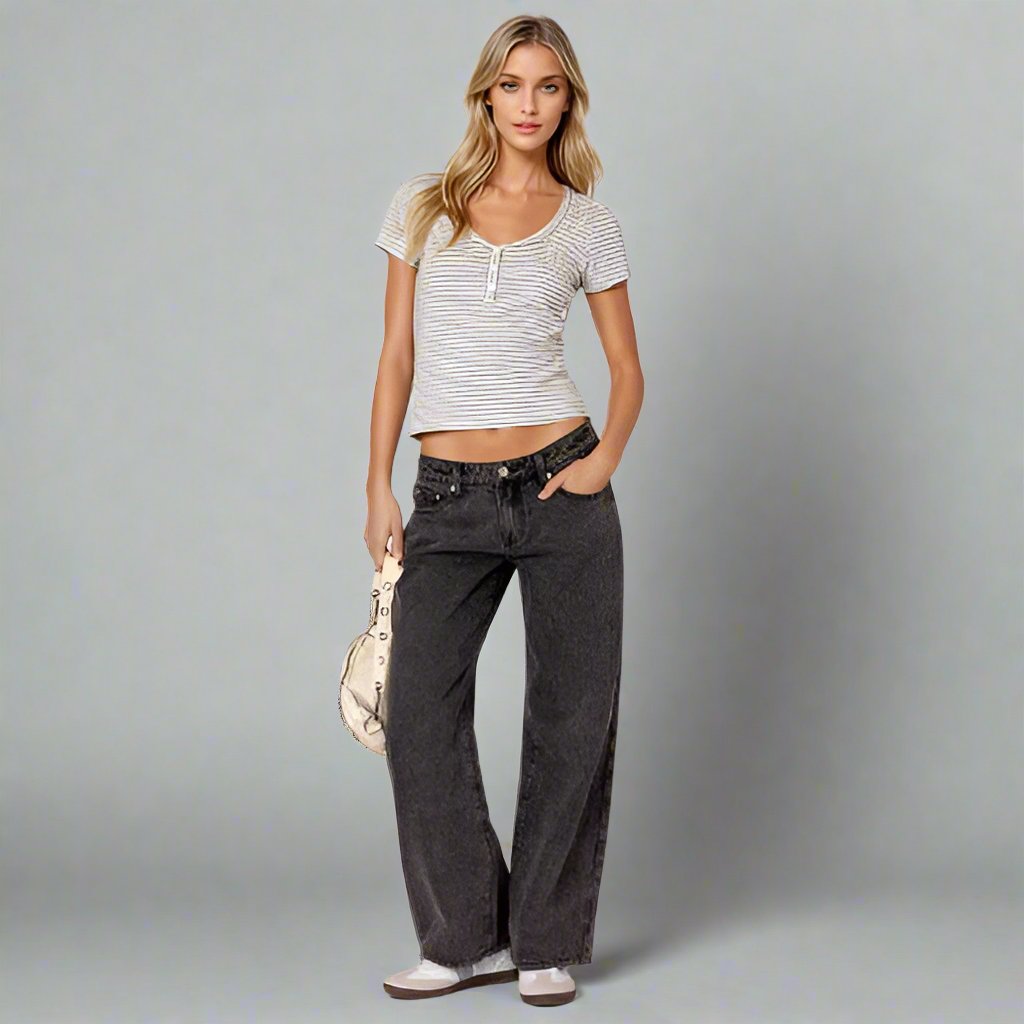 Eleganza™ - Jean Taille Basse Tendance pour Femmes