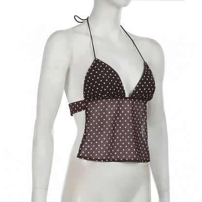BackFlair™ Top À Pois Ludique Avec Dos Nu Séduisant