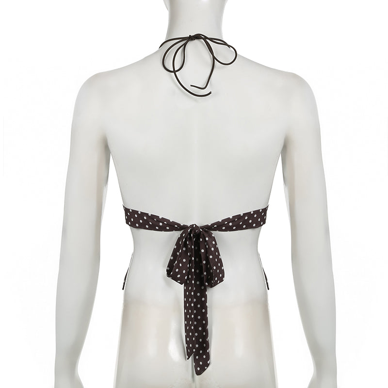 BackFlair™ Top À Pois Ludique Avec Dos Nu Séduisant