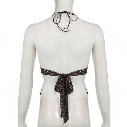 BackFlair™ Top À Pois Ludique Avec Dos Nu Séduisant
