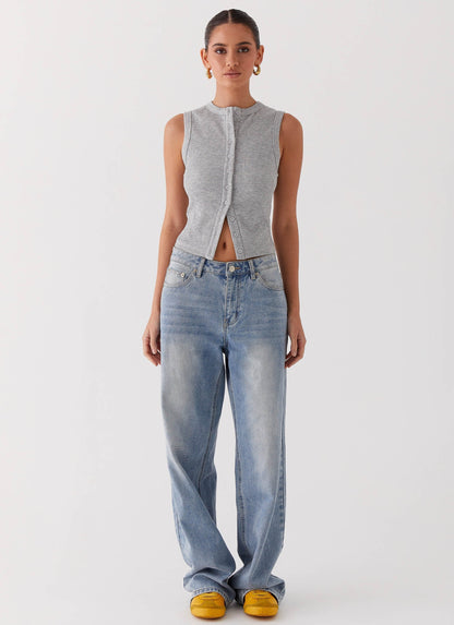 50% de Réduction | ZomerBreeze™ Débardeur Élégant avec Détails Boutonnés Tendance