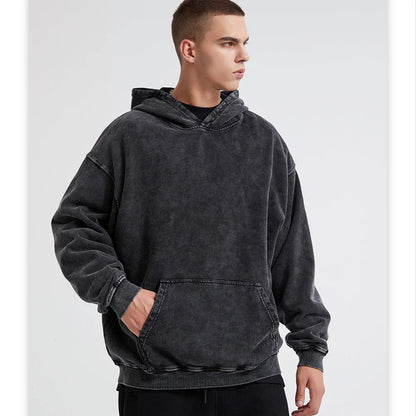 50 % de Réduction | Hoodie VitaShield™ Black Acid Wash