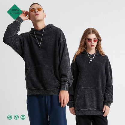 50 % de Réduction | Hoodie VitaShield™ Black Acid Wash