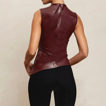 UrbanGlam™ Top Femme Tendance et Confort en Faux Cuir