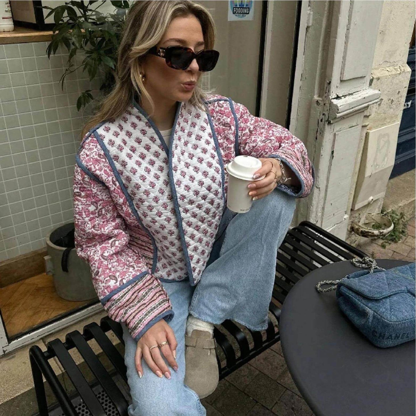 UrbanChic™ Veste Transition Élégante À Motif Patchwork