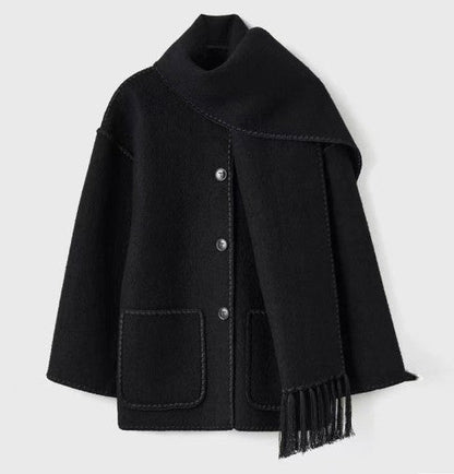 AutumnCharm™ Manteau Tendance avec Écharpe Intégrée