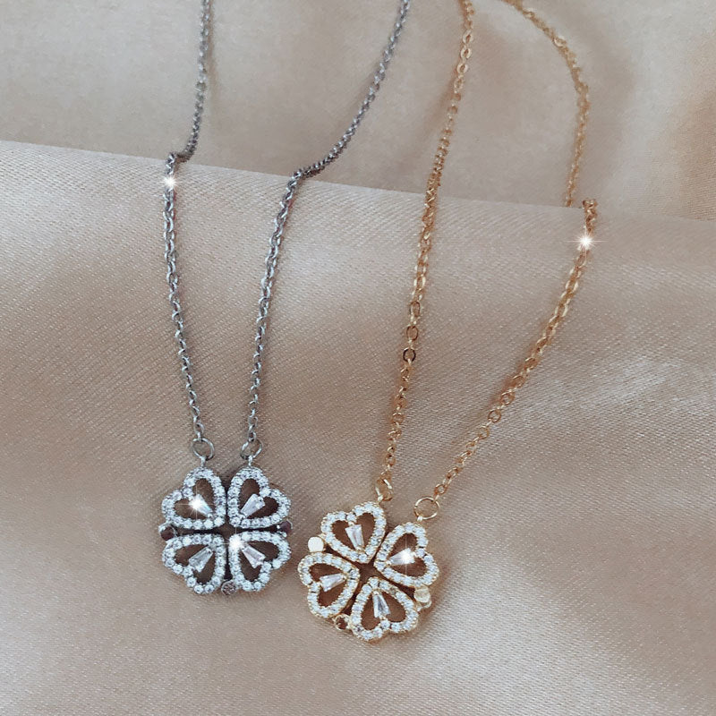 VitaCharm™ - Collier Pendentif Élégant Trèfle en Cœur