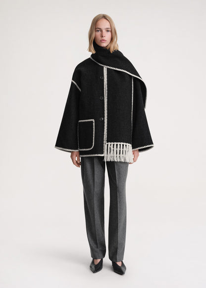 AutumnCharm™ Manteau Tendance avec Écharpe Intégrée
