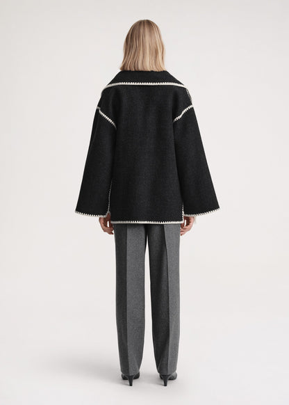 AutumnCharm™ Manteau Tendance avec Écharpe Intégrée
