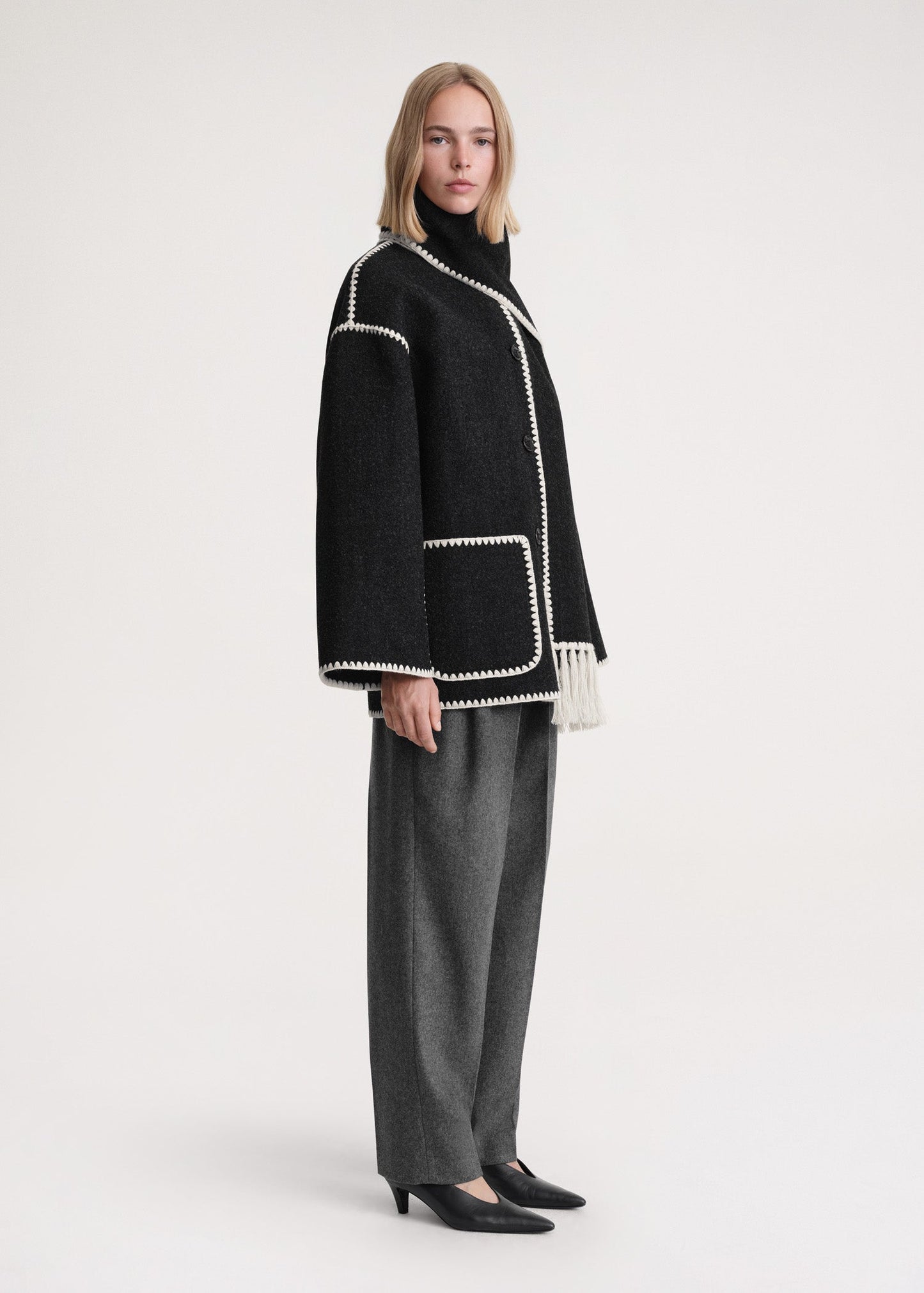 AutumnCharm™ Manteau Tendance avec Écharpe Intégrée