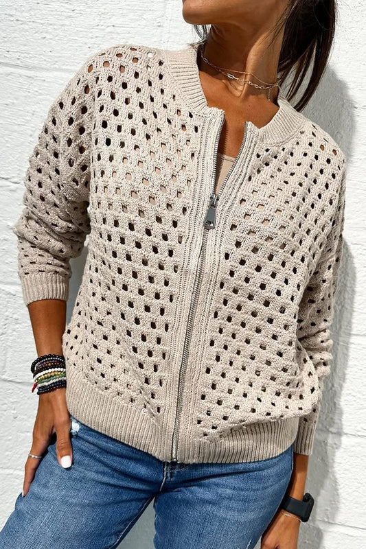 AirWeave™ Veste Tricotée à Fermeture Éclair – Légère et Élégante