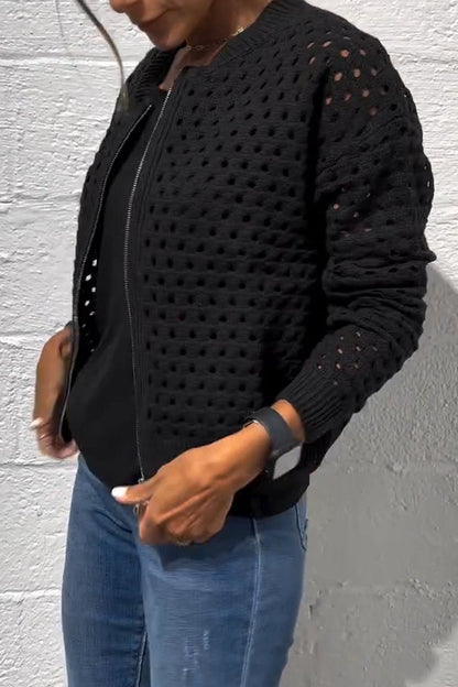 AirWeave™ Veste Tricotée à Fermeture Éclair – Légère et Élégante