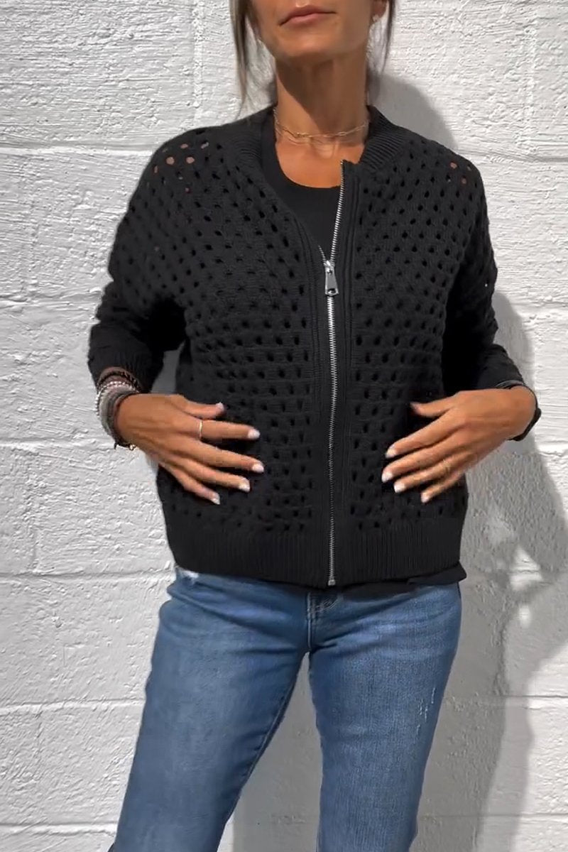 AirWeave™ Veste Tricotée à Fermeture Éclair – Légère et Élégante