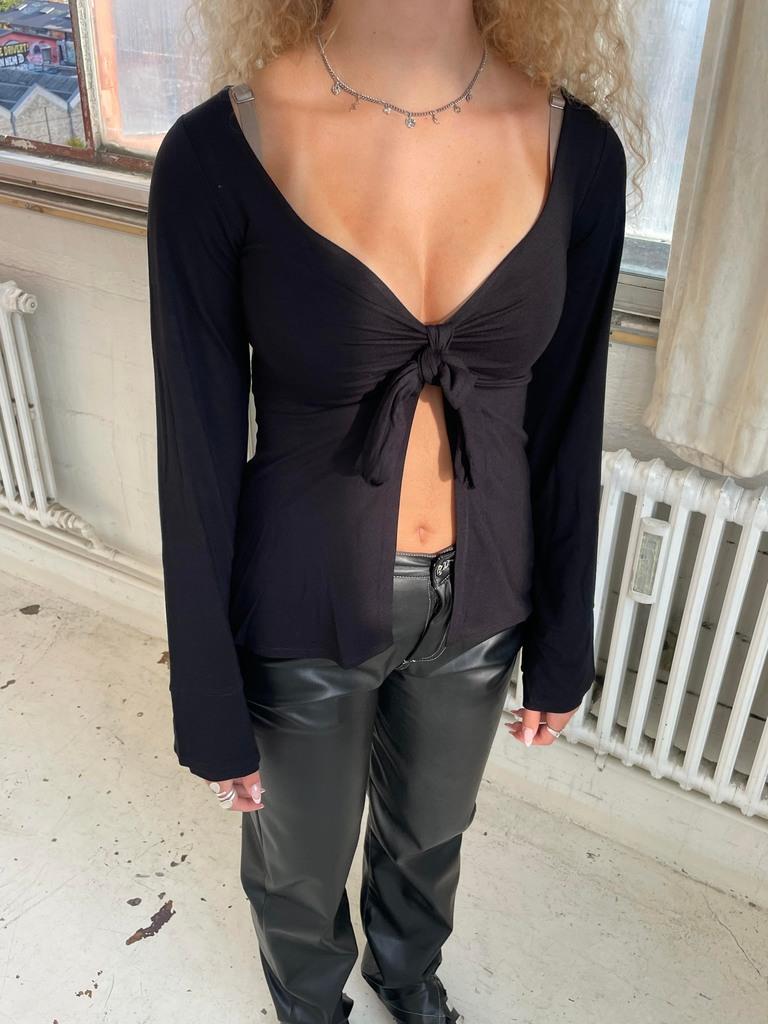 EveLace™ - Blouse Élégante avec Décolleté en V et Nœud